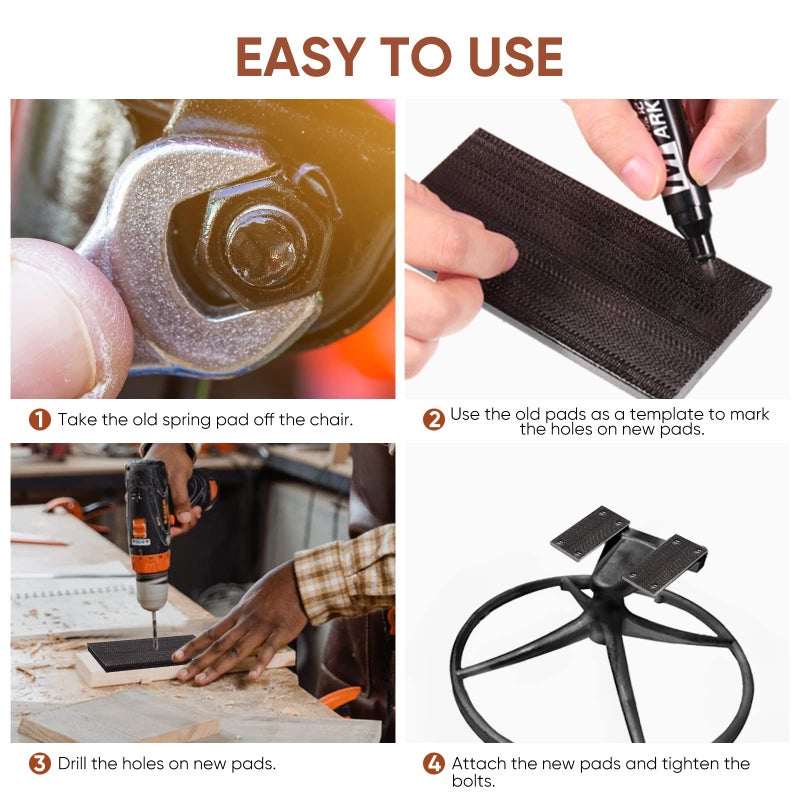 Tondiamo 10 Pcs Patio Chair Spring Plates Black Swivel Rocker Fiberglass Spring Plates Replacement Parts for Universal Outdoor Patio Furniture, 5 x 2. 5 x 0. 25 Inch(Black,10 Pieces) - Image 3